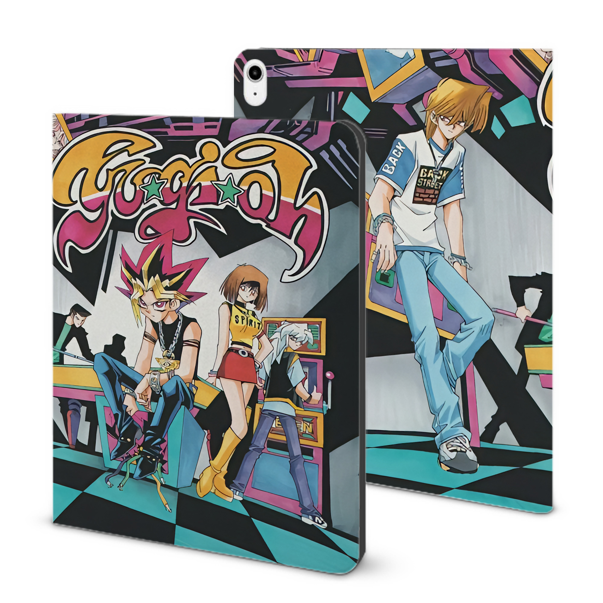 （画像用） 遊☆戯☆王 Yu-Gi-Oh! IPadケース ペンホルダー付き ブックスタイルデザイン